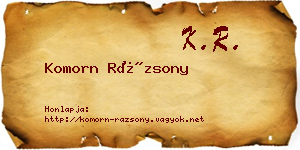 Komorn Rázsony névjegykártya